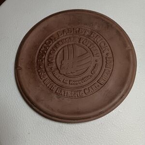 LONGABERGER Pottery Brown Button Basket Brick OHIO, USA